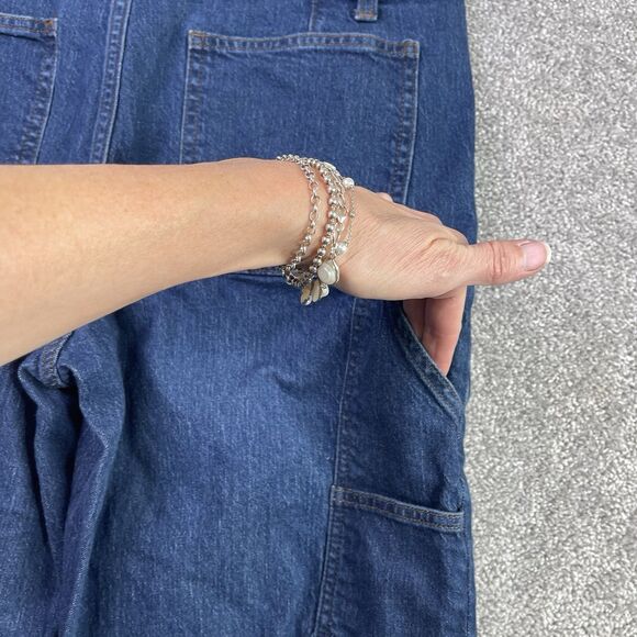 Banana Republic Jeans Women’s 29 Blue Straight Fit Wide Leg High Rise Dark Wash - Picture 4 of 12